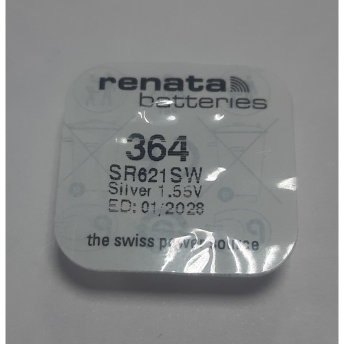 Батарейка Renata R 364 SR621SW 1.55V, 1 шт,