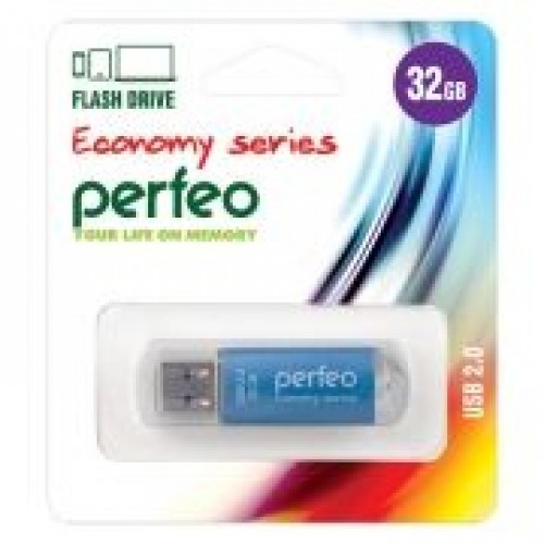 32Gb Perfeo E01 Blue Economy Series USB 2.0 (PF-E01N032ES)