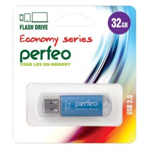32Gb Perfeo E01 Blue Economy Series USB 2.0 (PF-E01N032ES)