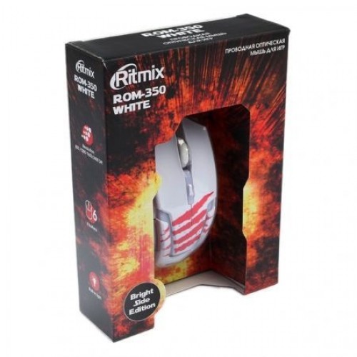 Мышь игровая Ritmix ROM-350 USB белая