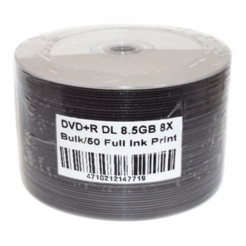 Диск DVD+R CMC 8,5 Gb 8x DL Full Ink Printable, Bulk 50шт