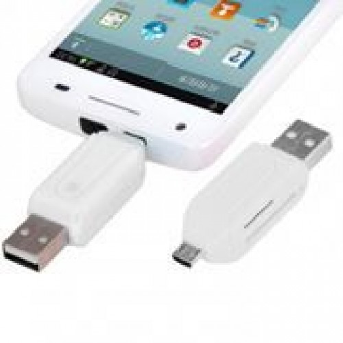 Карт-ридер внешний OTG micro USB/USB Perfeo PF-VI-O004, белый (PF_4252)