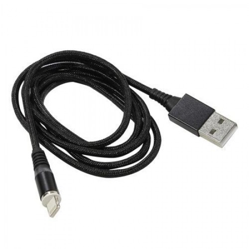 Кабель USB 2.0 Am=>Apple 8 pin Lightning, 1 м, магнит., черный, пакет, Smartbuy (iK-510mt-2)