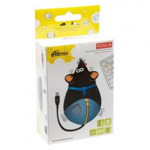Мышь Ritmix ROM-111 чёрная, USB