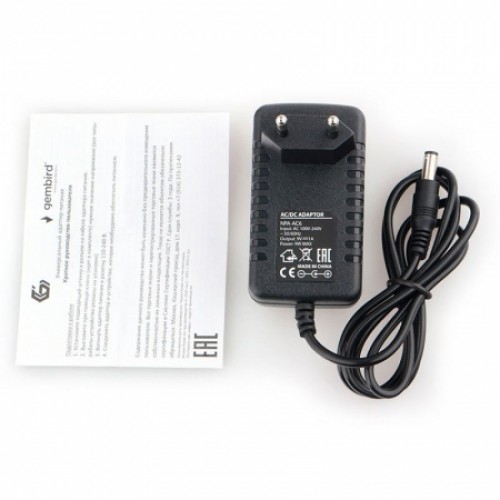 Адаптер питания Gembird NPA-AC6, 9В/1А, штекер 5,5х2,5 мм, положит. полярность (+)
