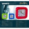 Часы будильник Perfeo Quartz PF-TC-003, квадратные, 9.5x9.5 см, подсветка, красные (PF_C3096)