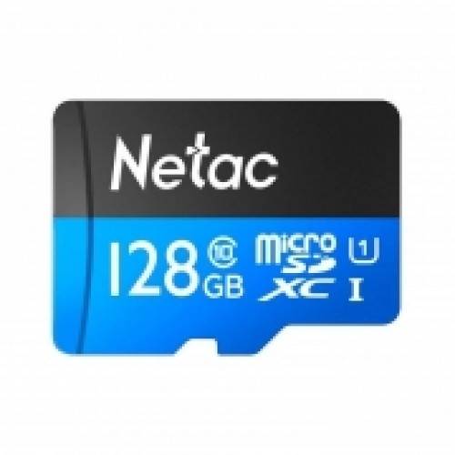 Карта памяти Micro SDXC 128Gb Netac P500 Class 10 U1 80 Мб/c с адаптером SD (NT02P500STN-128G-R)