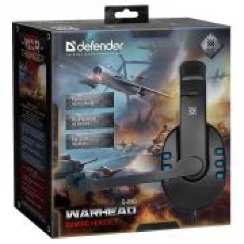 Гарнитура Defender G-160 Warhead, игровая, черно-синяя (64118)