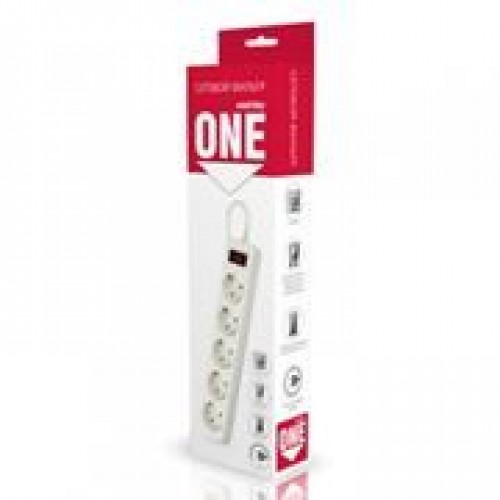 Сетевой фильтр Smartbuy ONE 2.2 кВт 10A, 1.8 м, 5 розеток, белый (SBSP-18-W)