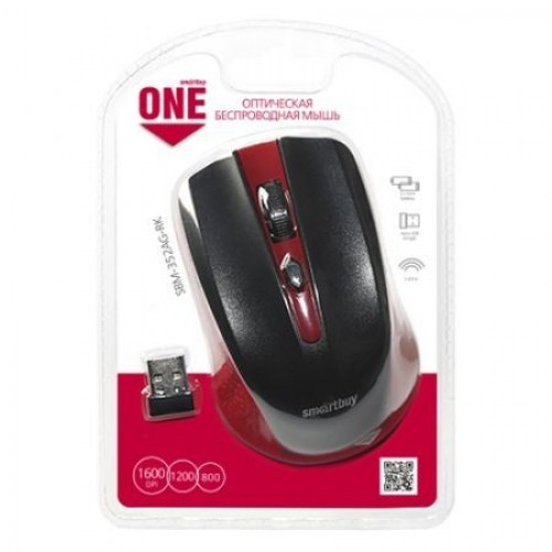 Мышь беспроводная Smartbuy ONE 352 Red/Black USB (SBM-352AG-RK)