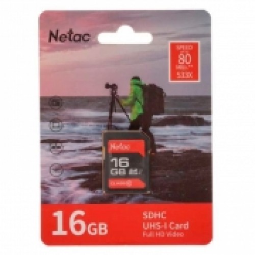 Карта памяти SDHC 16Gb Netac P600 Class 10 UHS-I 80 Мб/c (NT02P600STN-016G-R)