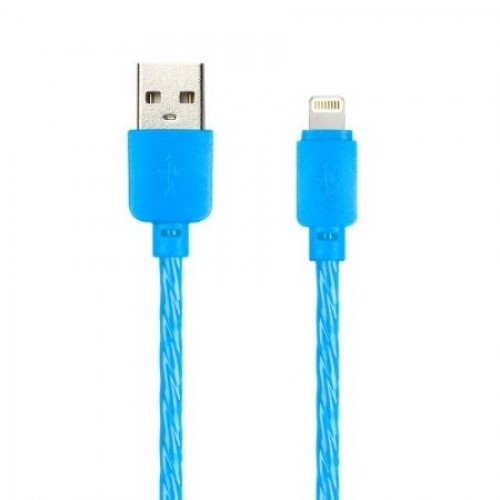 Кабель USB 2.0 Am=>Apple 8 pin Lightning, 1 м, синий, Smartbuy (ik-512SPS blue)