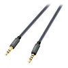 Кабель аудио 3.5 4-pin plug -> 3.5 3-pin plug, 1 м, микрофон, пульт, серый, Hoco UPA04 Tarnish