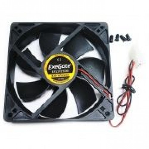 Вентилятор 120 x 120 x 25, 4 pin Molex, 1800 об/мин, втулка, кабель 40 см, Exegate (EP12025SM)