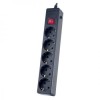 Сетевой фильтр Perfeo POWER+ PF-PP-5/5,0-B, 5 м, 5 розеток, черный (PF_A4662)