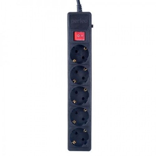 Сетевой фильтр Perfeo POWER+ PF-PP-5/5,0-B, 5 м, 5 розеток, черный (PF_A4662)