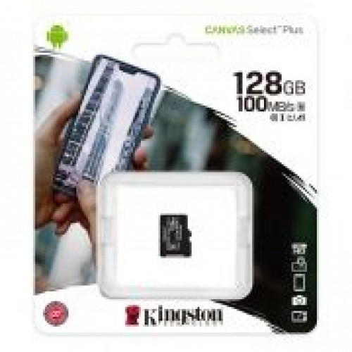 Карта памяти Micro SDXC 128Gb Kingston Class 10 Canvas Select + UHS-I U1 A1, 100 Мб/с