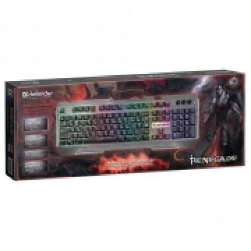 Клавиатура игровая Defender Renegade GK-640DL с подсветкой, серебристая, USB (45640)