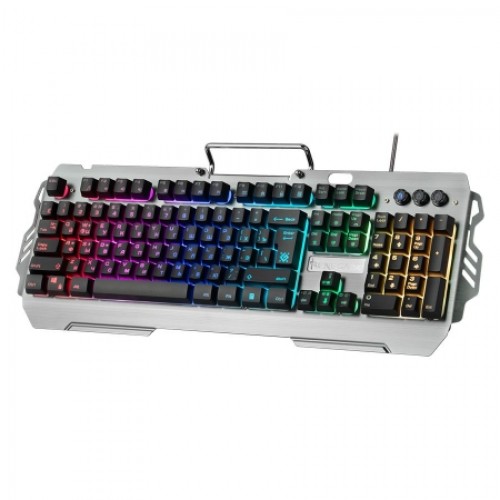 Клавиатура игровая Defender Renegade GK-640DL с подсветкой, серебристая, USB (45640)
