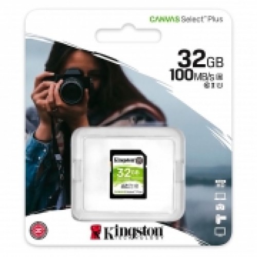 Карта памяти SDHC 32Gb Kingston Canvas Select Plus Class 10 U1 V10 100 Мб/с (SDS2/32GB)