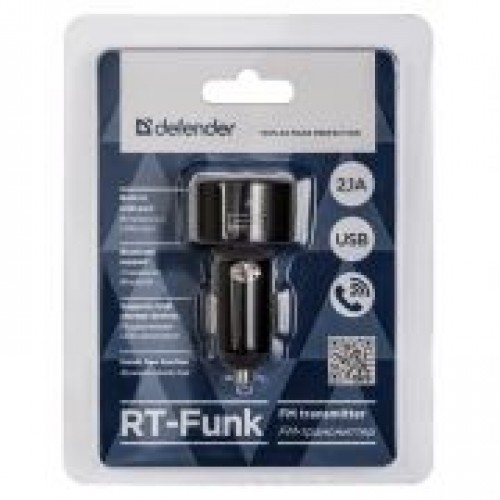 Автомобильный FM-трансмиттер Defender RT-Funk BT/HF, Bluetooth, USB 2.1A (68011)