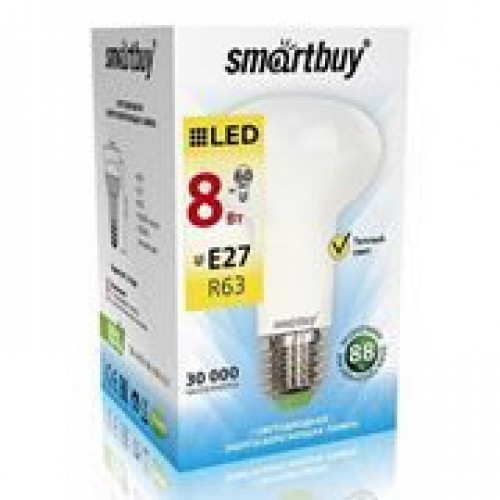 Светодиодная (LED) лампа Smartbuy R63 08W/3000/E27 (SBL-R63-08-30K-E27)