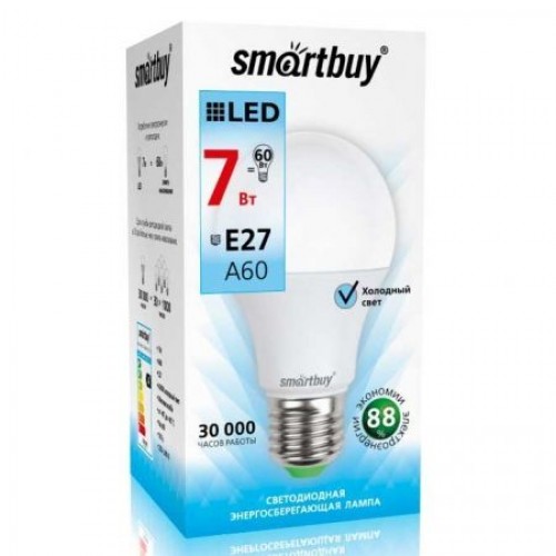Светодиодная (LED) лампа Smartbuy A60 07W/4000/E27 (SBL-A60-07-40K-E27-N)