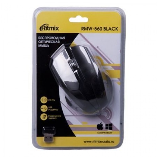 Мышь беспроводная Ritmix RMW-560 Black USB