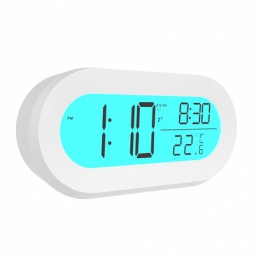 Часы будильник Ritmix CAT-110, температура, дата, подсветка, белые