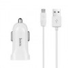 Зарядное автомобильное устройство Hoco Z2 1.5A USB + кабель microUSB, белое