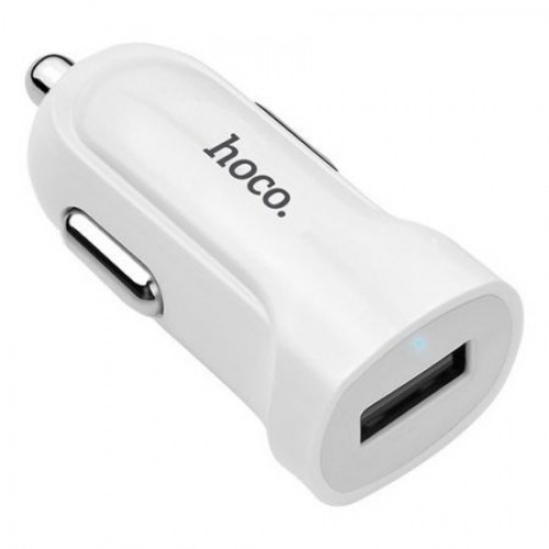 Зарядное автомобильное устройство Hoco Z2 1.5A USB + кабель microUSB, белое