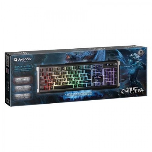 Клавиатура игровая Defender Chimera GK-280DL с подсветкой, черная, USB (45280)