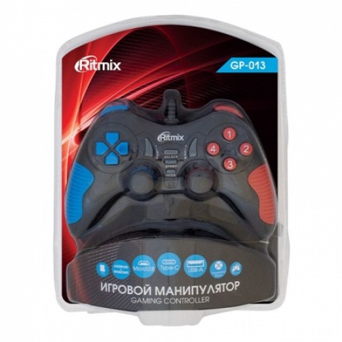 Геймпад Ritmix GP-013, ПК/Android, USB/Type-C/Micro USB