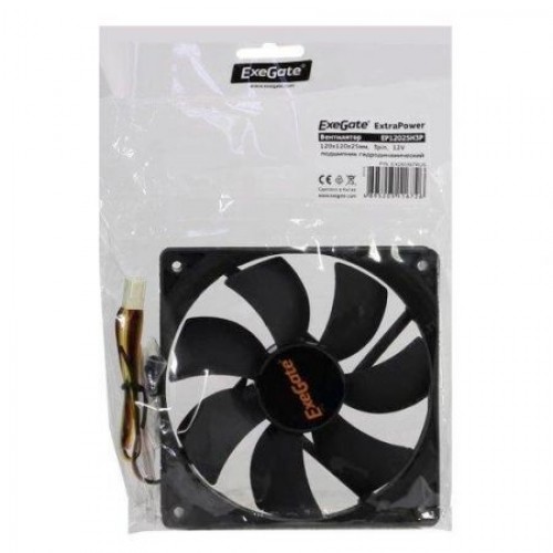 Вентилятор 120 x 120 x 25, 3 pin, 12V, гидродинамич. подшипник, кабель 40 см, Exegate (EP12025H3P)