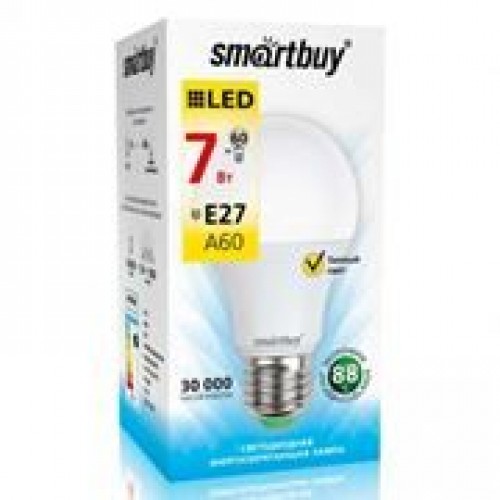 Светодиодная (LED) лампа Smartbuy A60 07W/3000/E27 (SBL-A60-07-30K-E27-N)