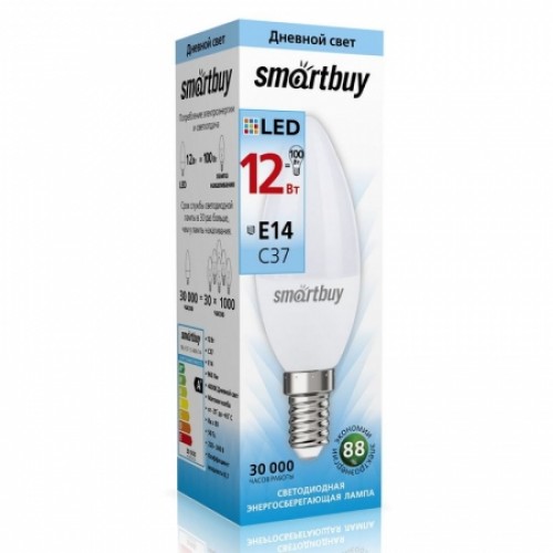 Светодиодная (LED) лампа Smartbuy C37 12W/4000/E14 (SBL-C37-12-40K-E14)