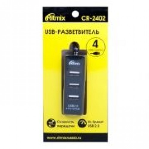 HUB 4-port Ritmix CR-2402 Black USB2.0