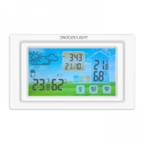 Метеостанция Ritmix CAT-343 комнатно-уличная с беспроводным датчиком и цветным дисплеем, белая