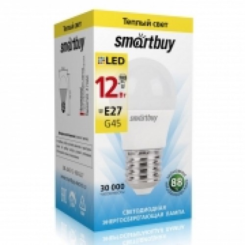 Светодиодная (LED) лампа Smartbuy G45 12W/3000/E27 (SBL-G45-12-30K-E27)