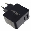 Зарядное устройство Perfeo CUBE 2, 3.4A, 2xUSB, чёрное (PF_A4133)