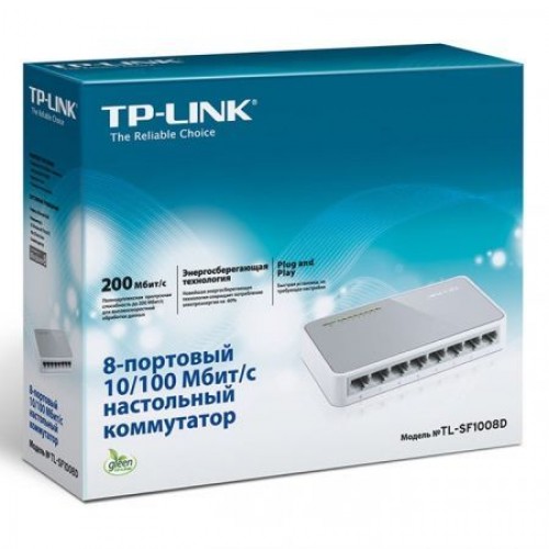 Коммутатор TP-Link TL-SF1008D, 8 портов 10/100 Мбит/с