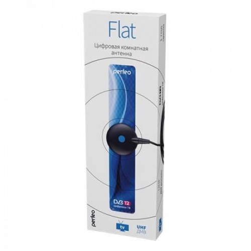 Антенна комнатная для ТВ, UHF, DVB-T2, активная, Perfeo FLAT+ (PF-TV2169) (PF_4503)