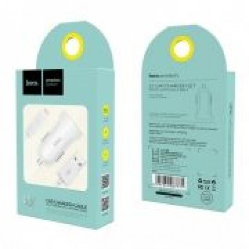 Зарядное автомобильное устройство Hoco Z2 1.5A USB + кабель Lightning, белое