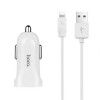 Зарядное автомобильное устройство Hoco Z2 1.5A USB + кабель Lightning, белое