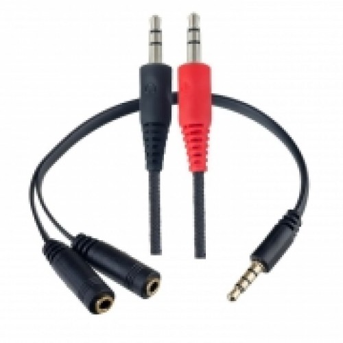 Гарнитура Perfeo LINK POWER, игровая, черно-синяя, 2x3.5 мм 3pin + переходник 4-pin (PF_C3204)