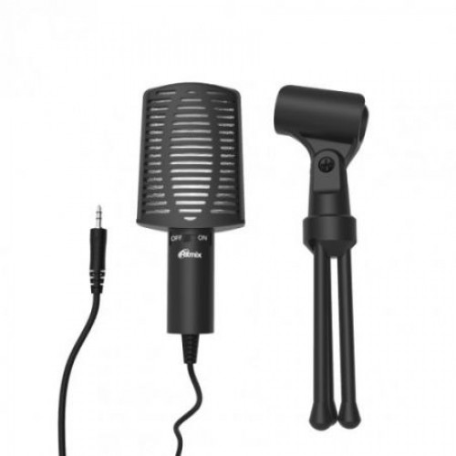 Микрофон Ritmix RDM-125 Black, конденсаторный, подставка