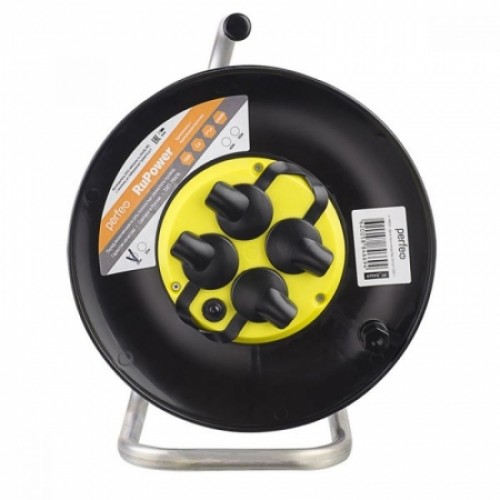 Удлинитель сетевой на катушке Perfeo РБК16, 220В 10A, 40 м, 4 роз., без заземл., термозащ (PF_B4675)