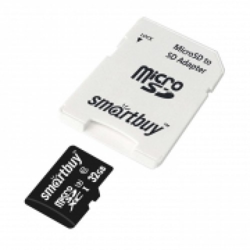 Карта памяти Micro SDHC 32Gb Smartbuy Class 10 U3 V30, 95/60 Мб/с + адаптер SD (SB32GBSDCL10U3L-01)