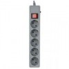 Сетевой фильтр Perfeo POWER+ PF-PP-5/1,8-G, 1.8 м, 5 розеток, серый (PF_A4659)