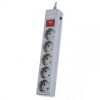 Сетевой фильтр Perfeo POWER+ PF-PP-5/1,8-G, 1.8 м, 5 розеток, серый (PF_A4659)